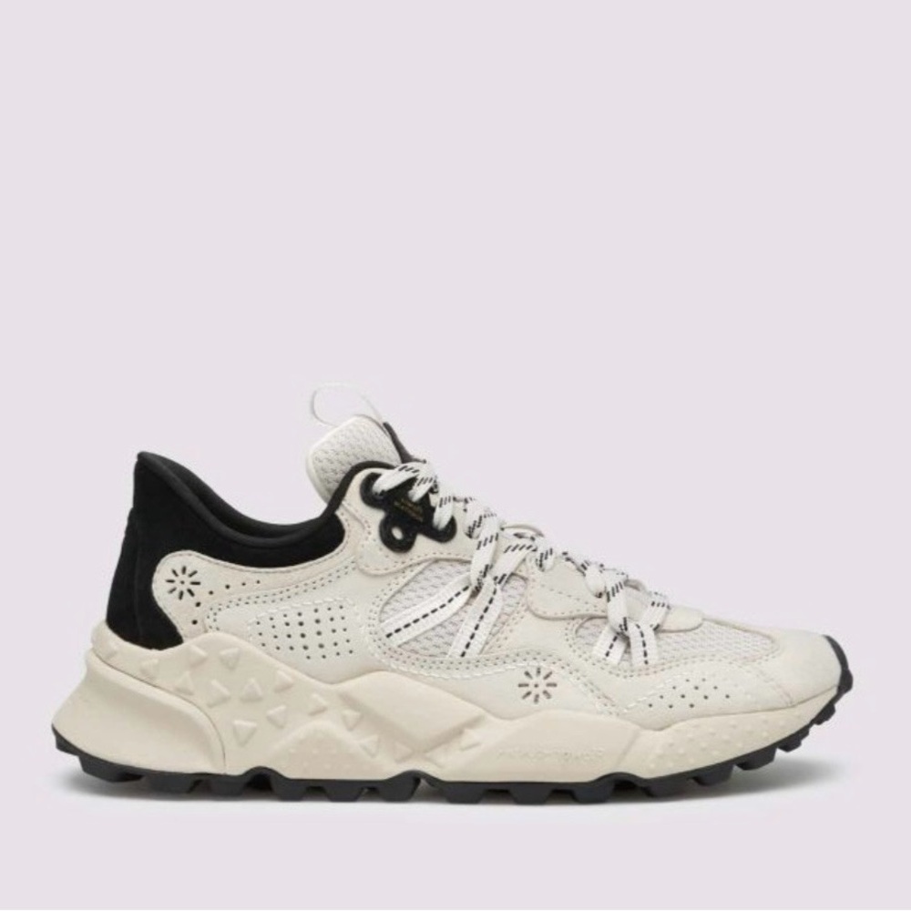 NWT Flower Mountain TIGER HILL UNI Suede and technical fabric sneakers - Beige